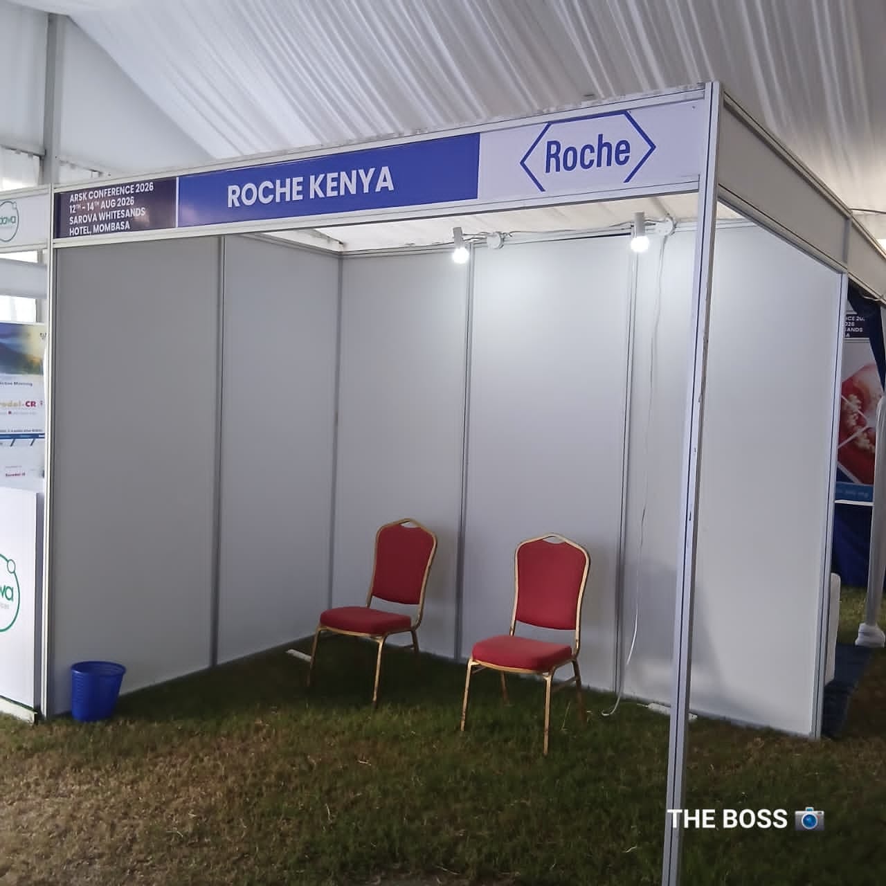 A branded exhibition booth in the garden square
